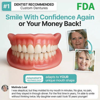 🦷 Realistic Upper & Lower Dentures – Natural Smile in Seconds ✨