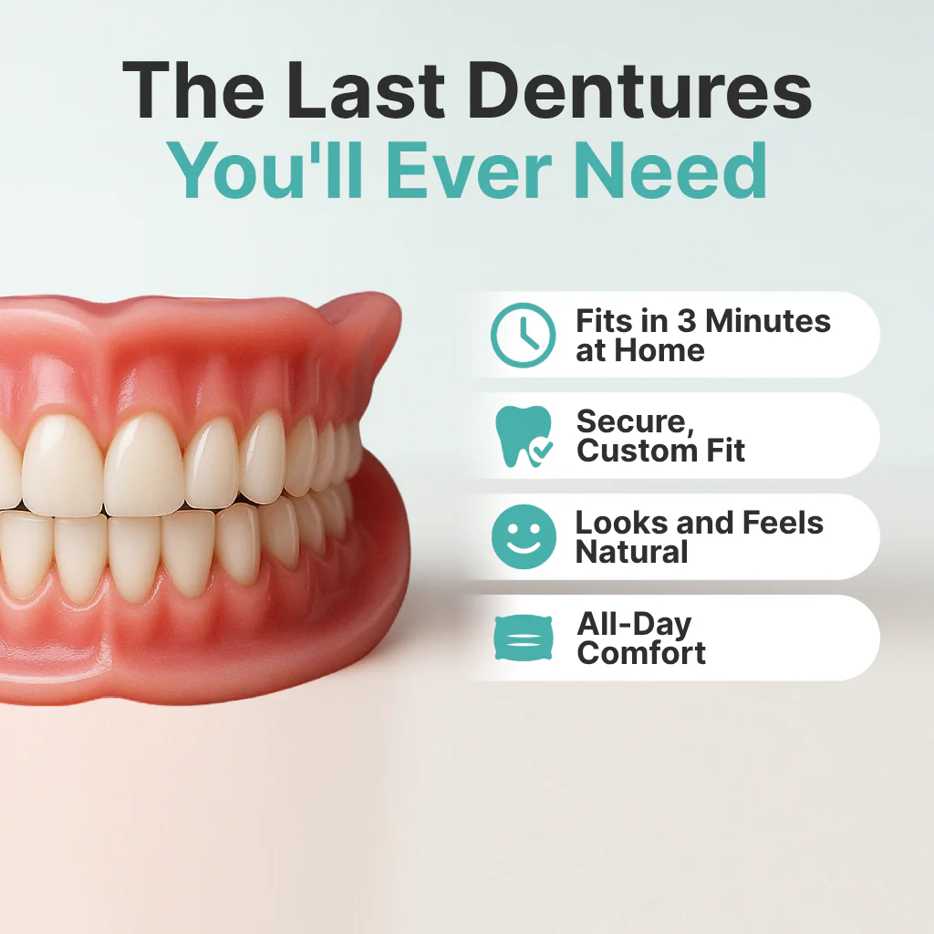 🦷 Realistic Upper & Lower Dentures – Natural Smile in Seconds ✨